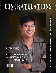 12K views · 159 reactions |  Ultimate Heartthrob Piolo Pascual: Box Office Hero & Best Actor!  Celebrating his triumph for 'Mallari' at the 7th Eddy's Entertainment Editor's Choice Awards. Congratulations, Papa P! ✨ | ASAPOFFICIAL | Facebook