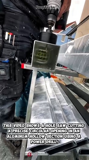 Perfect Aluminum Cuts with Hole Saw Drill #Metalwork #Fabrication #ToolDemo