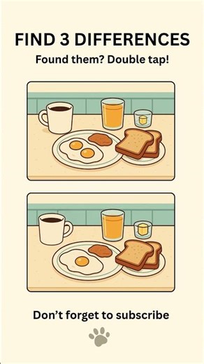 Breakfast Challenge! Can You Spot 3 Differences? 🍳