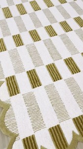 Matilda Goad Plaid Scallop Wool Hand Tufted Area Rug, Luxurious Designer, Anro Irregular Cozy Soft Area Rug for Bedroom, Living Room or Hallway| Handmade Modern Accent Rug (Neutral, 7x10)