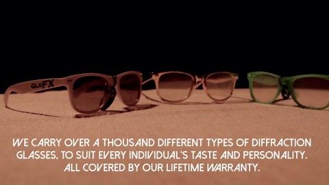 GloFX Ultimate Diffraction Glasses - Transparent Blue - 3D Prism Rainbow Effect - Great Edm, Festival, Concert, Fireworks, Christmas Lights, and Rave Accessory - Transparent Blue Frames