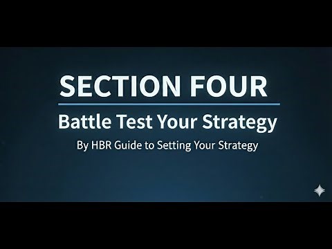Section 4 of Setting Your Strategy by Harvard business review (HBR): Battle Test Your Strategy