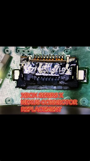 Xbox series x nexus connector damaged. Watch how they get replaced and repaired using standard soldering techniques. #fyp #fypシ゚viral🖤tiktok #fypppppppppppppp #repair #xbox