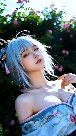 Kamisato Ayaka Cosplay photoshoot - Genshin Impact #ayaka #cosplay #shortvideo