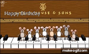 Happy Birthday Musical Mice - played on the piano on Make a GIF