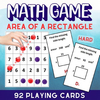 Area of a Rectangle Game | Find the Missing Side Length (HARD) | 4th–5th Grade