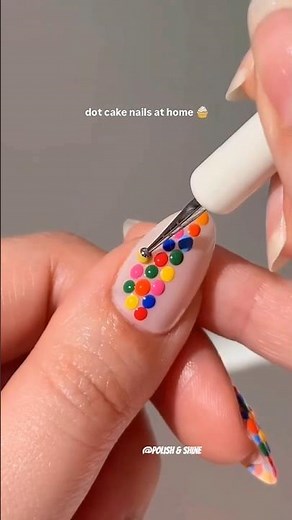 How to Create Dot Cake Gel Polish Nails | Easy Nail Art Tutorial🧁🎂✨ #nailideas #nailart #nailtech