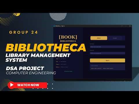 BIBLIOTHECA — Library Management System | DSA Project | Group 24 | Computer Engineering