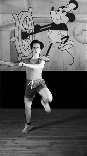 How to dance like 1928 Mickey Mouse in the film Steamboat Willie by ‪@Disney‬🐭🕺- Dance Meme! Next?