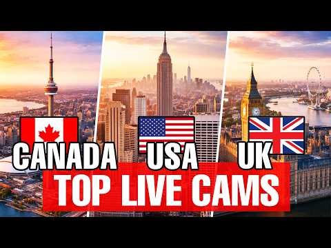 🔴 TOP LIVE CAMS USA - UK - CANADA with relaxing music 🎵 | SkylineWebcams