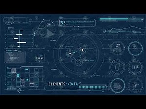Animation of a high-tech screen for working with diverse data