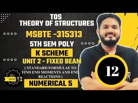 Ch-2 Fixed Beam | FORMULA BASED NUMERICAL 5|MSBTE| Theory of structure | SEM5| TOS |K SCHEME|315313|