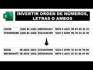Invertir el orden de números y/o texto en Excel 🔁