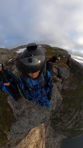 Epic POV evening wingsuit BASE jump #basejump #basejumping #wingsuit | Kolly Boys