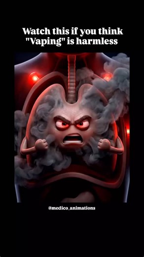 medical_animation | Vaping affects the lungs by exposing them to fine particles, chemicals, and heated aerosols that irritate and inflame airway tissue. Over... | Instagram