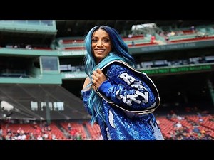 Sasha Banks interview during the Red Sox game at Fenway Park