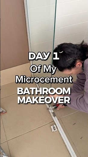 Day 1 - Microcement Bathroom Makeover #diy #bathroommakeover