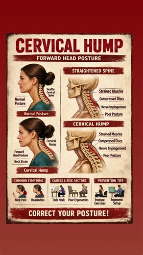 CERVICAL HUMPFORWARD HEAD POSTURESTRAIGHTENED #CERVICAL pain#neckpain #physicaltherapy #painrelief