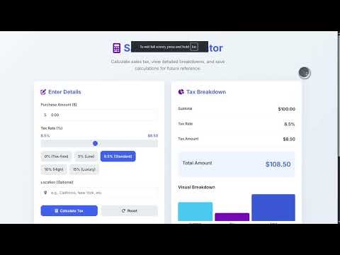 Sales Tax Calculator Using HTML, CSS and JavaScript with Source Code