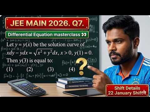 Let y=y(x) be the solution of the differential equation xdy - ydx = sqrt(x^2 + y^2)dx || JEE Main