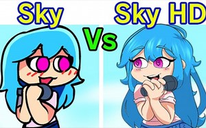 （对比）Friday Night Funkin' Sky VS Sky HD FULL WEEK _ Cutscenes _FNF MODHard