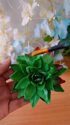 How to Make Echeveria Succulent with Glue gun 🔫 / DIY Hot Glue Succulent Flower #diy #craft #art