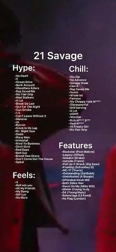 Best Chill and Hype Songs from 21 Savage Discography