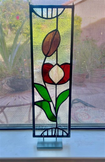 Beginner-intermediate Stained Glass Flowers #B Pattern - Digital PDF - Approx 6W X 20L - Etsy