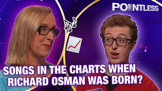 Time to put your favourite record on! 🎶 Contestants are challenged with guessing 1970’s pop songs that were in the UK top 40 when Richard Osman was born. Plus they are challenged with US Presidents trivia, Nicole Kidman films and more! | Pointless