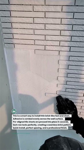 Thin Brick Tile Installation Hack! #tiling #construction #homerenovation