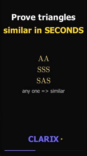 Triangle Similarity: AA, SSS, SAS | Class 10 Maths #Shorts