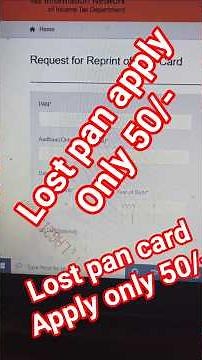 Lost PAN Card Apply Online 2026 | Protean PAN Reprint Process Step by Step