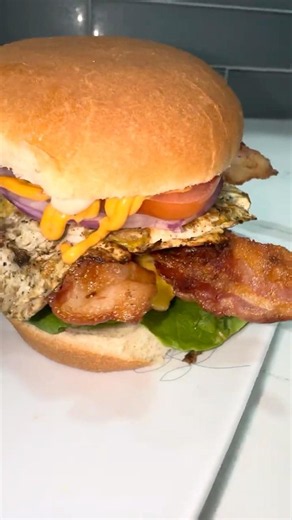 Triple Smash Burger 🍔 with bacon 🥓 and eggs #full #recipebelow #bigback #shorts