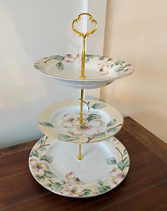 3 Tier Dogwood Plate Stand - Etsy