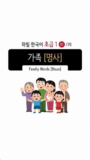 #01 Korean Family Words 🇰🇷 | 가족 | Beginner 1 #Shorts #LearnKorean