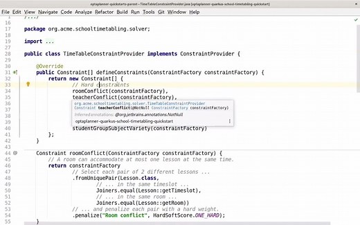 学校课程表优化与OptaPlanner