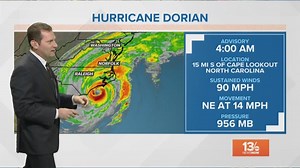 Hurricane Dorian update: The bands of Dorian starting to hit Hampton Roads, North Carolina