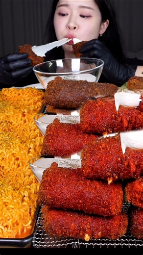 Insane Cheese Pull 😋 Cheesy Noodles & Hot Mozzarella Sticks ASMR Mukbang 🔥