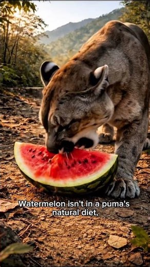 Watch a Puma Enjoy a Watermelon Snack! 🐆🍉 | Surprising Wild Moment