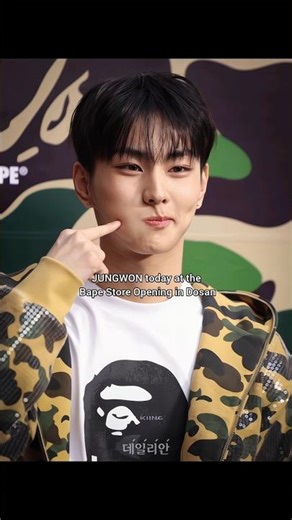 JUNGWON today at the Bape Store Opening in Dosan 💛