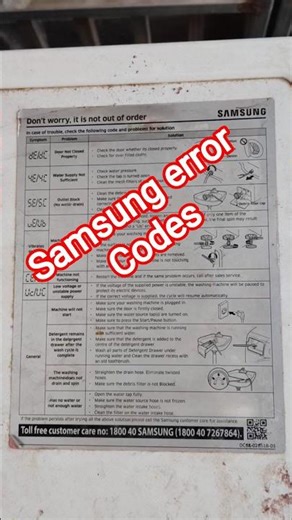 Samsung Front Load Washing Machine Error Codes Explained | DC UE IE OE Fix in Telugu