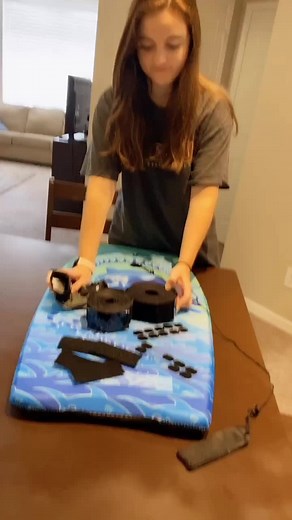 A modified boogie board for kids with fine motor deficits in mind! Stay tuned for part 2 #summertime #OTit #finemotorskills #cerebralpalsy #adaptative