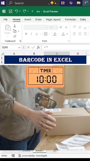 1.6K views · 15 reactions | Barcode Generate in Excel #MicrosoftExcel #ExcelFormula #ExcelHacks #AdvancedExcel #DataEntry #ProductivityHacks #ExcelAutomation #ExcelLearning #salarysheetinexcel #VBAExcel #ExcelShortcut #OfficeWork #ExcelTips #howto #pctipsandtricks #CareerGrowth #JobSeekers #googlesheets | Excel Hacks | Facebook