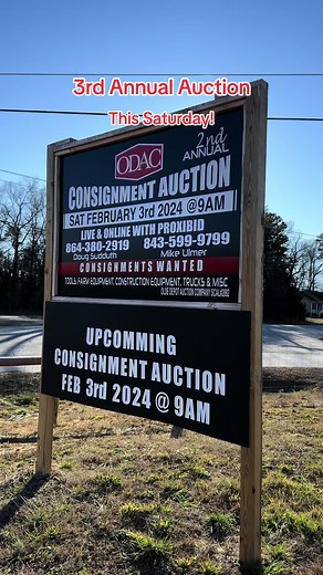 Come Join Us For Our Third Annual Auction Taking Place This Saturday! Auction Will Be Live And On Proxibid #auction #upstatesc #greenville #greersc #southcarolina #odac #farm #equipment #agriculture #tractors #deutz #masseyferguson #skidsteer #containers #storageunit #yarddecor #farmingequipment #farming #agequipment #auctioneer #sale