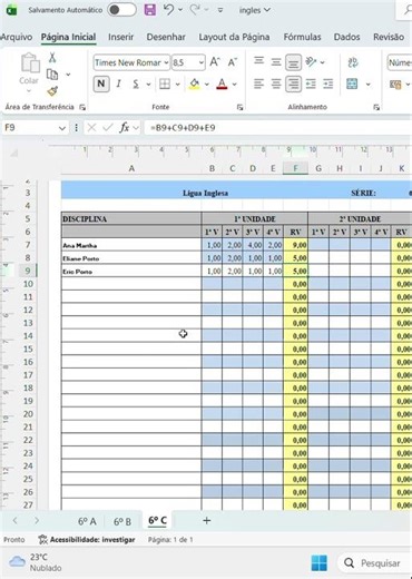Calcular notas dos alunos #dicasdeinformática #excel #exceltips #calculo #informatica #tutorial