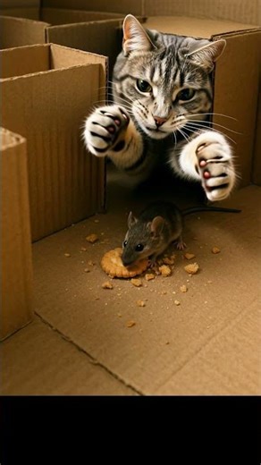 Will it catch the mouse?🐱🐭Maze Panic! Cat’s Paw at the Exit!🌀 #catvsmouse