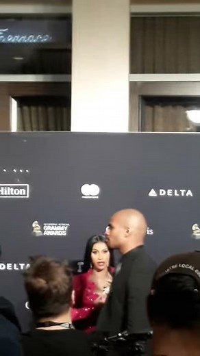 Cardi B. Wardrobe Malfunction on Clive Davis Grammy Party Red Carpet