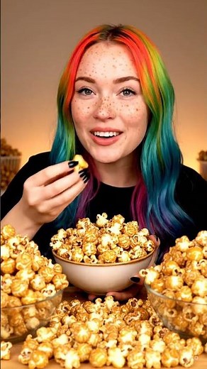 🍿 Caramel Popcorn ASMR ✨ | Sweet & Crunchy Eating Sounds | Sugar Spectrum #shorts #asmr
