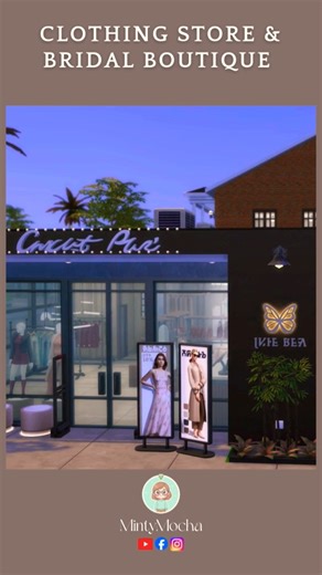 Sims 4 Clothing Store & Bridal Boutique Exterior Tour #shorts