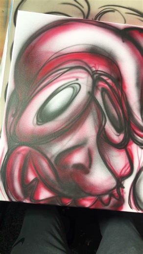 Airbrush on Canvas 🖼️ lmk what yall think about this one 🪉 #new